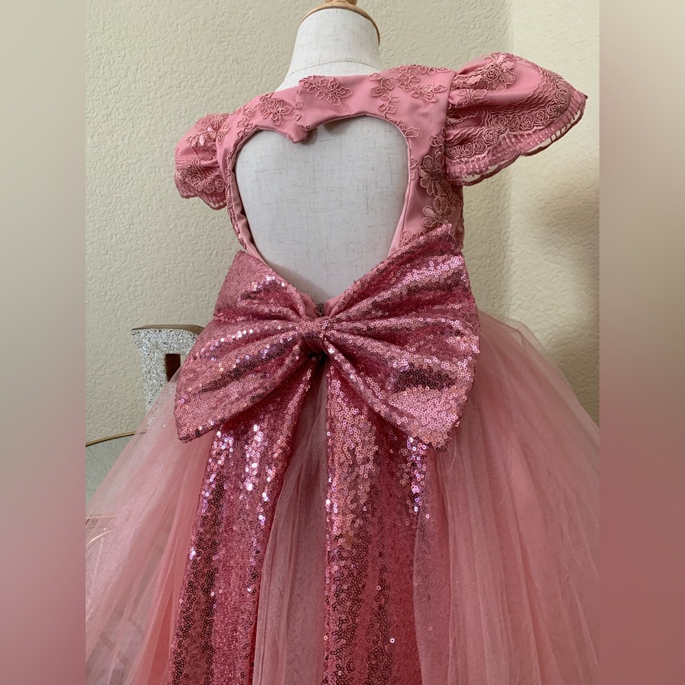 Flower Girl dress, Junior Bridesmaids dress, Elegant, Tulle, Heart Shape size 5